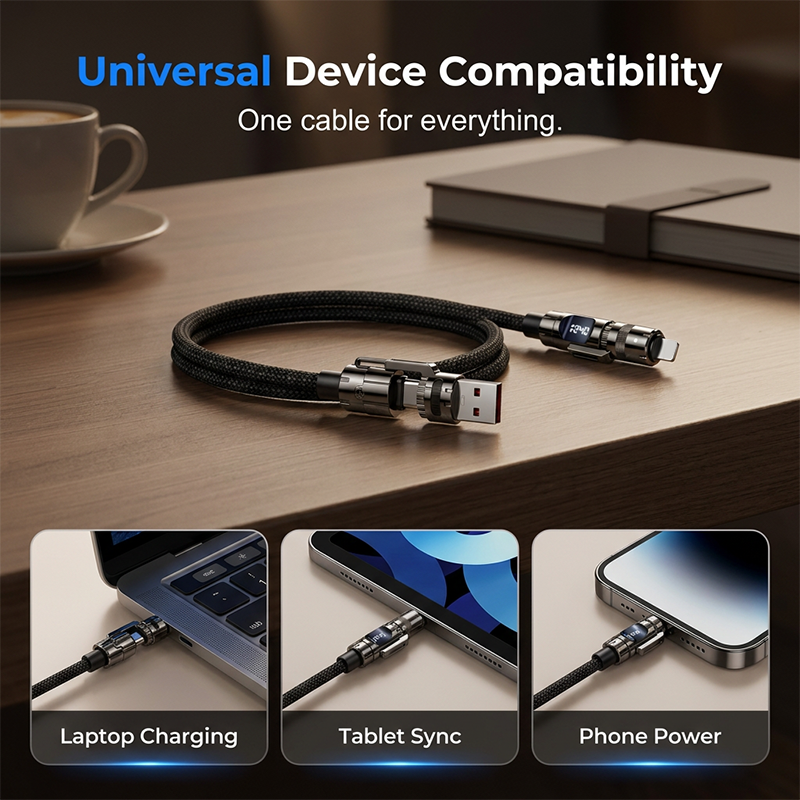 Smart Digital Display 4-in-1 Charging Cable