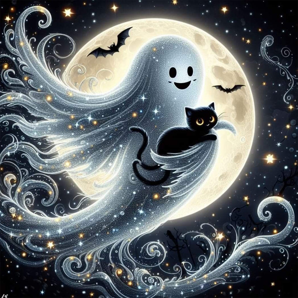 🥳2026 HOT SALE🥳💞8K+ SOLD! 🎃🎁 50% OFF! Halloween Ghost Diamond Art Kit – From £6.99! 5D full drill, HD canvas & Gothic lace design. Spooky fun craft – stock up & save! 👻✅