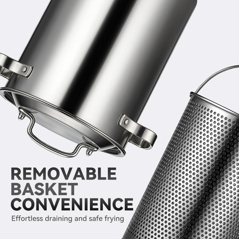 🥳2026 HOT SALE🥳💞49K+ SOLD! 🍳🎁 50% OFF! Multi-Use Deep Pot – From £12.99! 21cm stainless steel, removable basket & heat-resistant handles. Versatile kitchen essential – stock up & save! 🏠✅