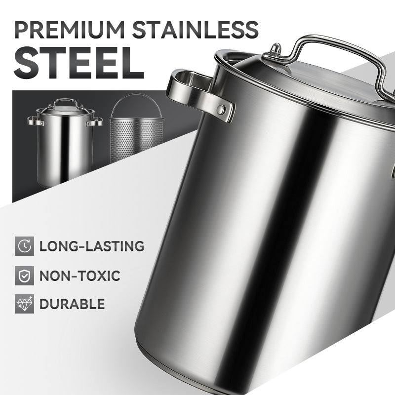🥳2026 HOT SALE🥳💞49K+ SOLD! 🍳🎁 50% OFF! Multi-Use Deep Pot – From £12.99! 21cm stainless steel, removable basket & heat-resistant handles. Versatile kitchen essential – stock up & save! 🏠✅