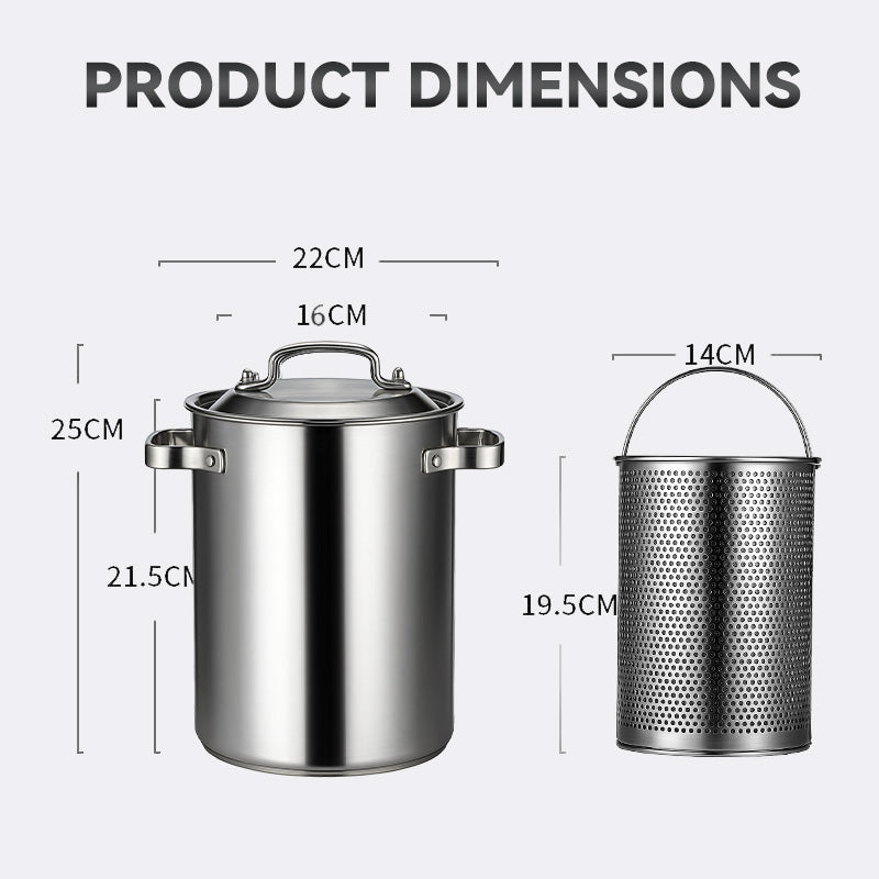 🥳2026 HOT SALE🥳💞49K+ SOLD! 🍳🎁 50% OFF! Multi-Use Deep Pot – From £12.99! 21cm stainless steel, removable basket & heat-resistant handles. Versatile kitchen essential – stock up & save! 🏠✅