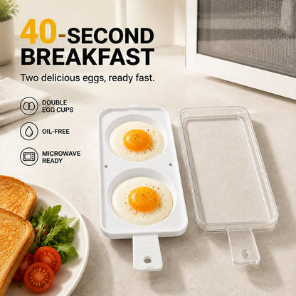 🥳2026 HOT SALE🥳💞50K+ SOLD! 🥚🎁 50% OFF! Microwave Egg Cooker – From £4.99! 40s cooking, dual compartments & food-grade PP. Healthier than frying – stock up & save! 🏠✅