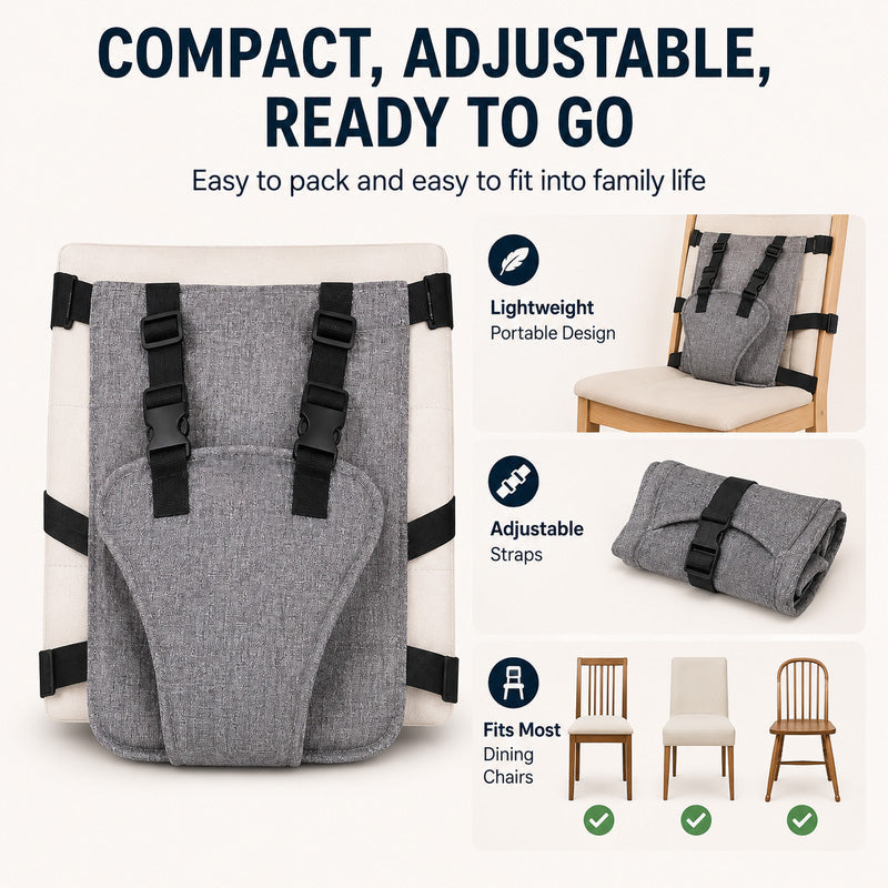 🎉 2026 Sale — Over 34,700 Sold!👶 Portable Baby High Chair Safety Harness Strap