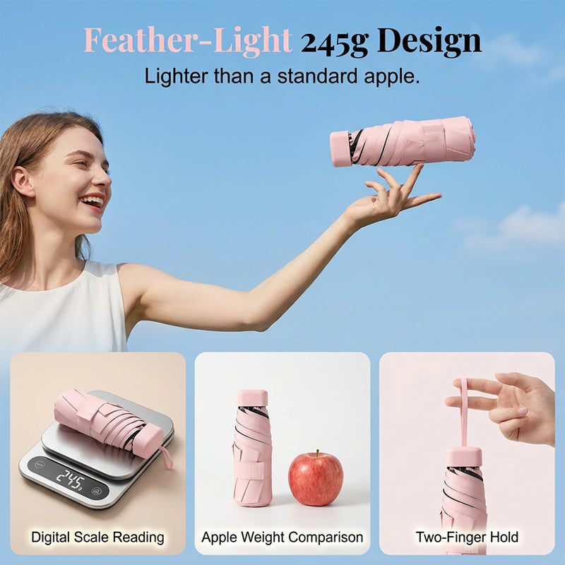 Ultra-Light Compact Pocket Umbrella for Sun & Rain