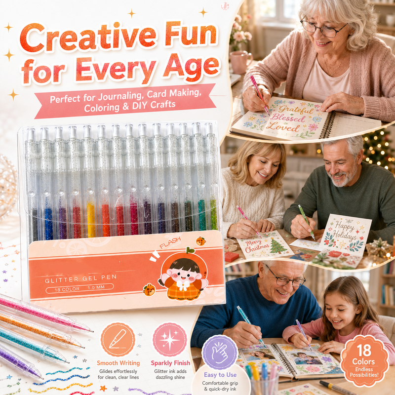 🎨 Quick-Drying Sparkle Pen Set for Cards, Planners and Scrapbooks