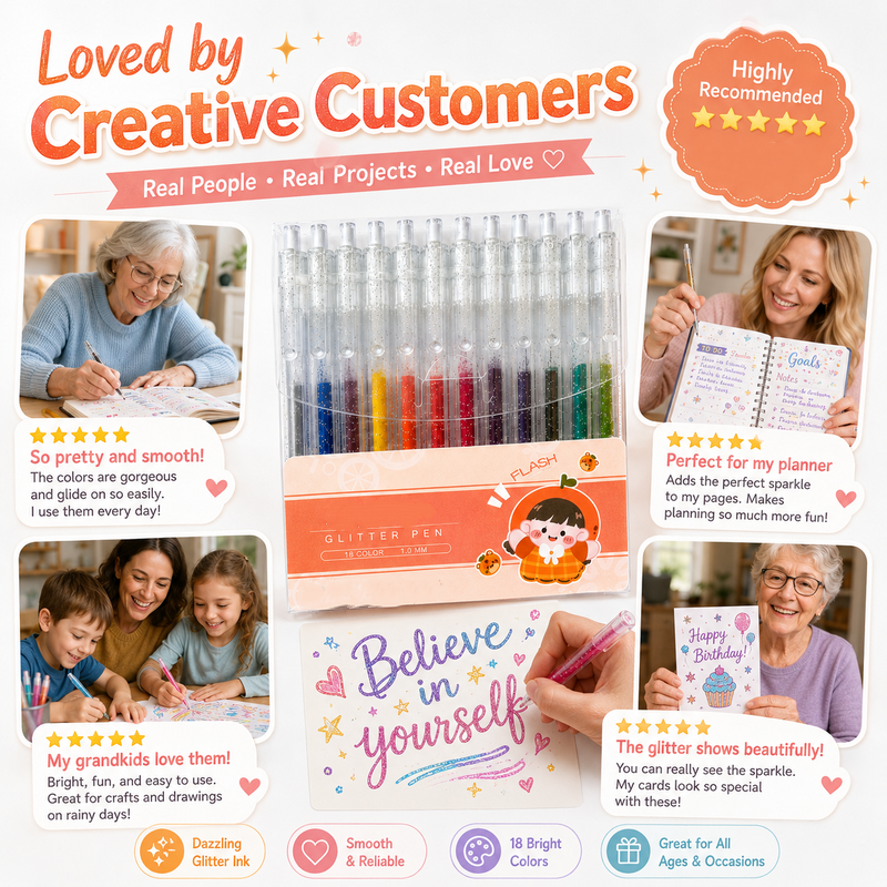 🎨 Quick-Drying Sparkle Pen Set for Cards, Planners and Scrapbooks