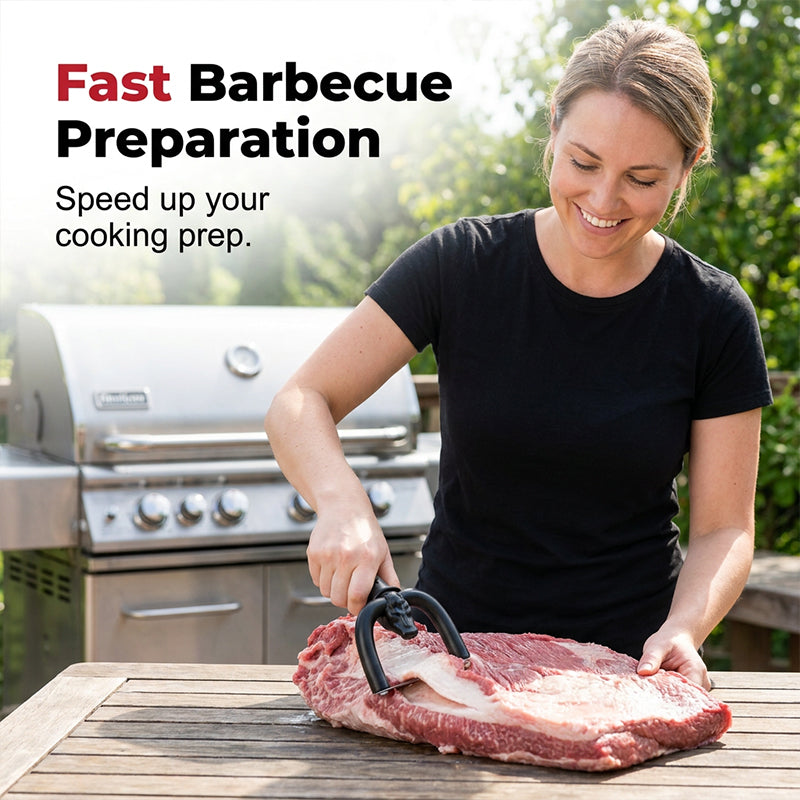 🥳HOT SALE🥳💞50K+ SOLD! Fat Trimmer – From £8.98！ U-shaped holder, sharp stainless blade & non-slip grip. Trim fat, save meat – grab yours! ✅