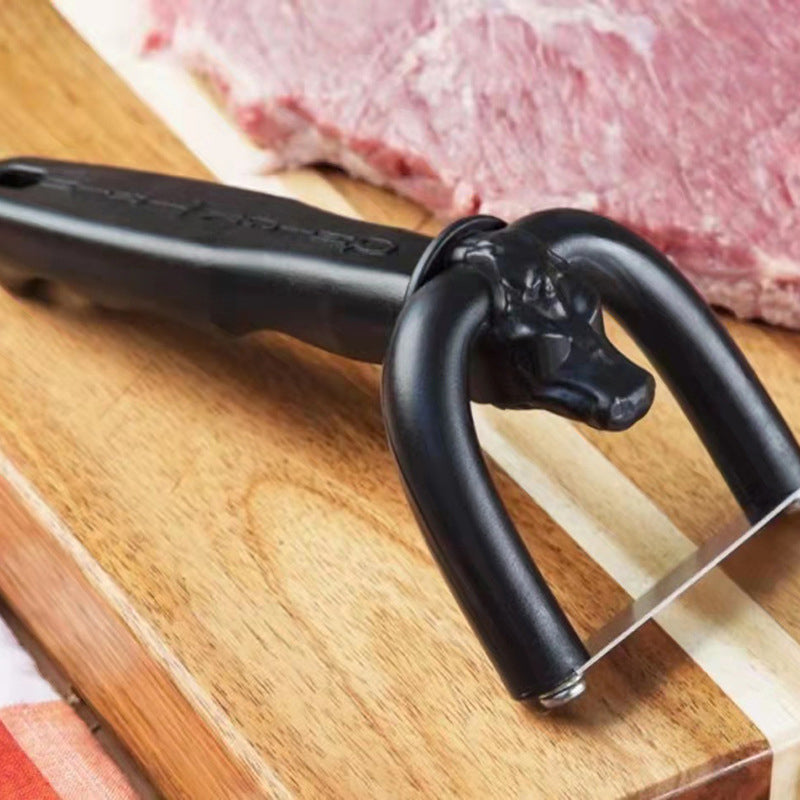 🥳HOT SALE🥳💞50K+ SOLD! Fat Trimmer – From £8.98！ U-shaped holder, sharp stainless blade & non-slip grip. Trim fat, save meat – grab yours! ✅