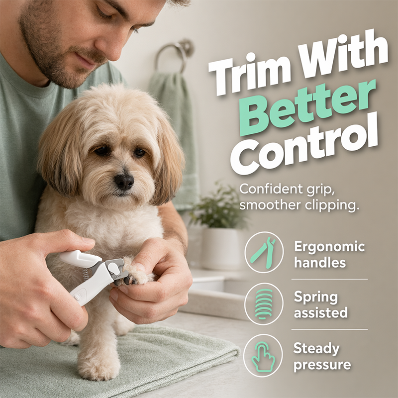 🥳2026 BESTSELLER🥳 Pet Nail Clipper with LED – Stainless Steel Blade, Ergonomic Grip – Built-in File, Compact – Grooming Essential! 🛡️💨
