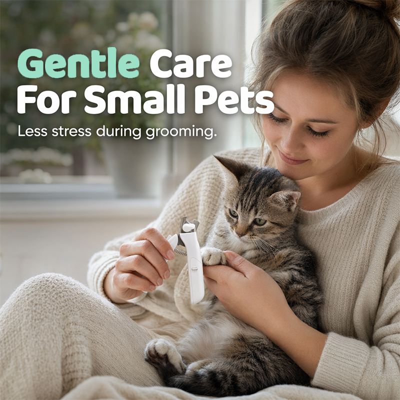 🥳2026 BESTSELLER🥳 Pet Nail Clipper with LED – Stainless Steel Blade, Ergonomic Grip – Built-in File, Compact – Grooming Essential! 🛡️💨