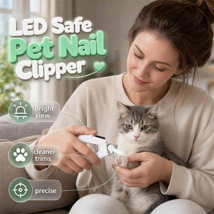 🥳2026 BESTSELLER🥳 Pet Nail Clipper with LED – Stainless Steel Blade, Ergonomic Grip – Built-in File, Compact – Grooming Essential! 🛡️💨