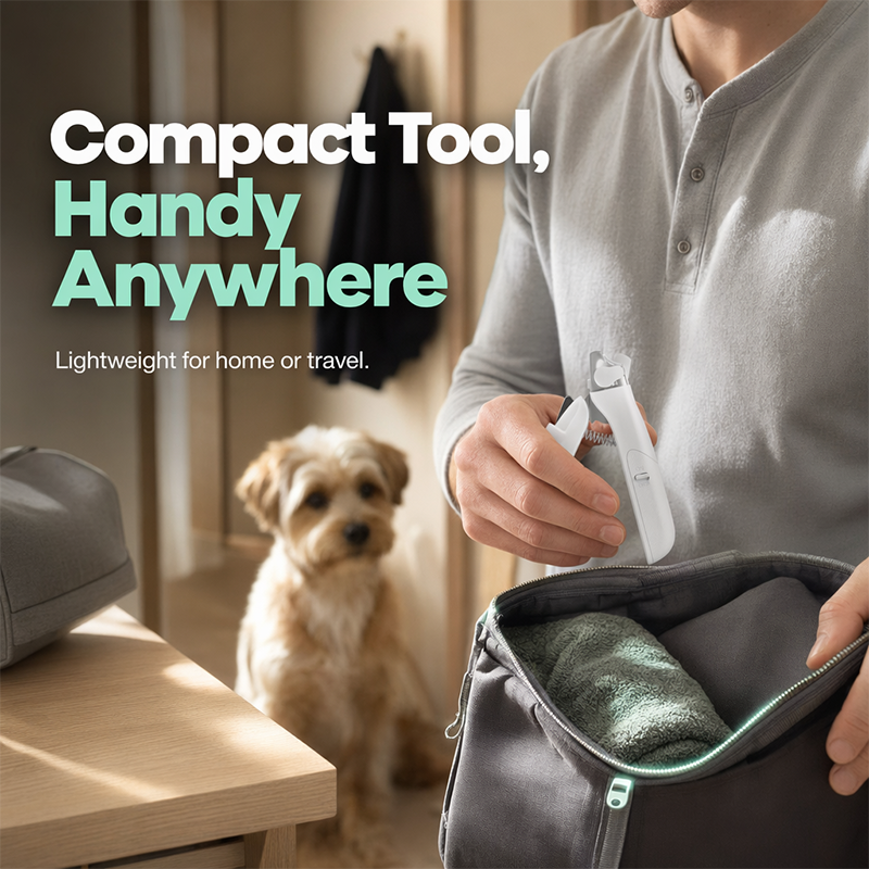 🥳2026 BESTSELLER🥳 Pet Nail Clipper with LED – Stainless Steel Blade, Ergonomic Grip – Built-in File, Compact – Grooming Essential! 🛡️💨