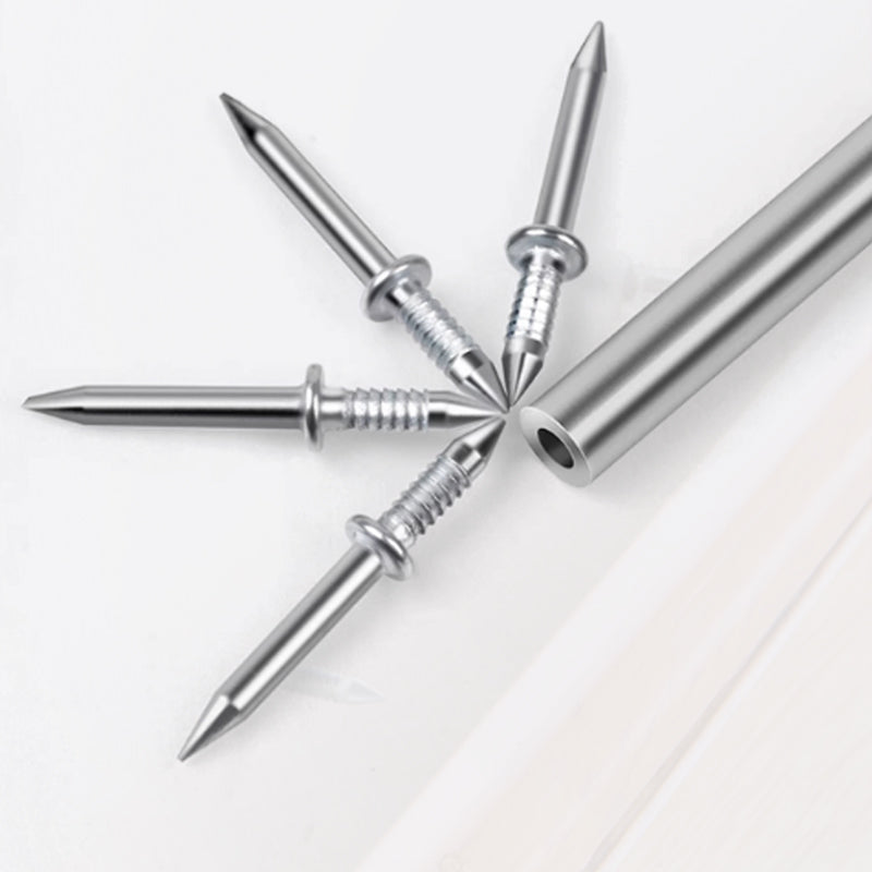 🥳2026 BESTSELLER🥾 Hardware Carbon Steel Nails – Diamond Head, Strong Penetration – Electroplated, Rust-Resistant – 50PCS with Tools – Easy Install! 🛡️💨