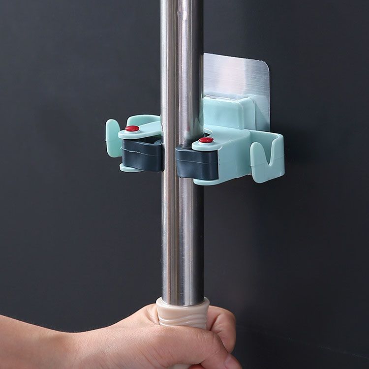 🥳HOT SALE🥳💞50K+ SOLD! Mop Clip Holder – From £6.98! Nail-free adhesive, holds 3kg & 2 hooks. Tidy space instantly – grab yours! ✅