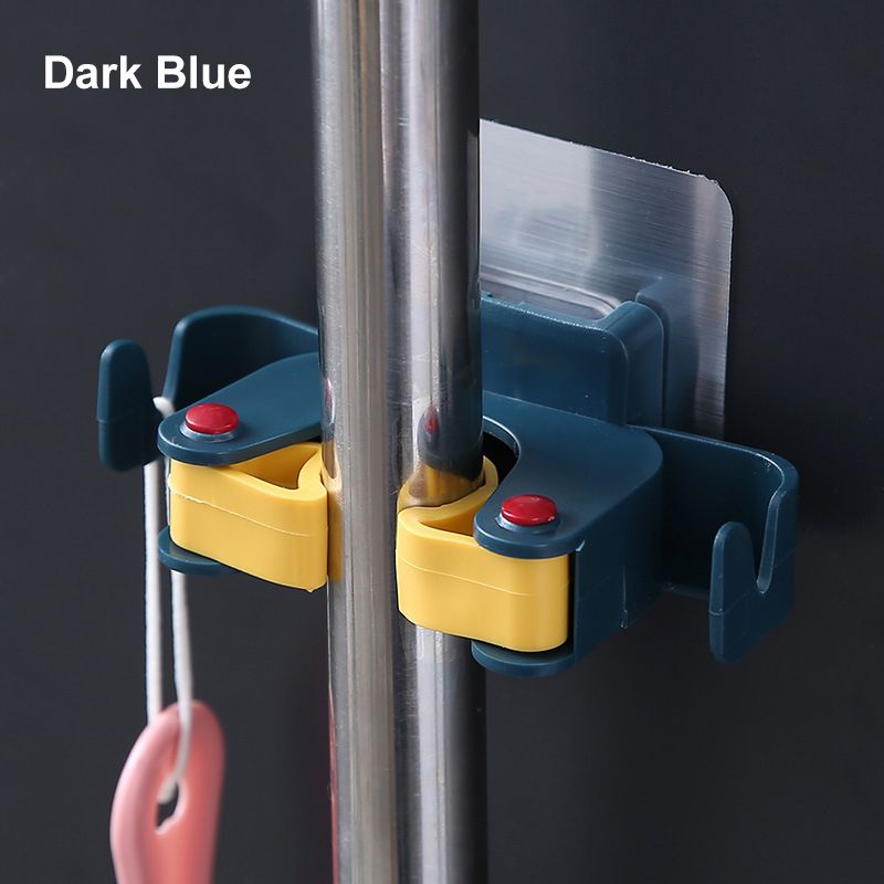 🥳HOT SALE🥳💞50K+ SOLD! Mop Clip Holder – From £6.98! Nail-free adhesive, holds 3kg & 2 hooks. Tidy space instantly – grab yours! ✅