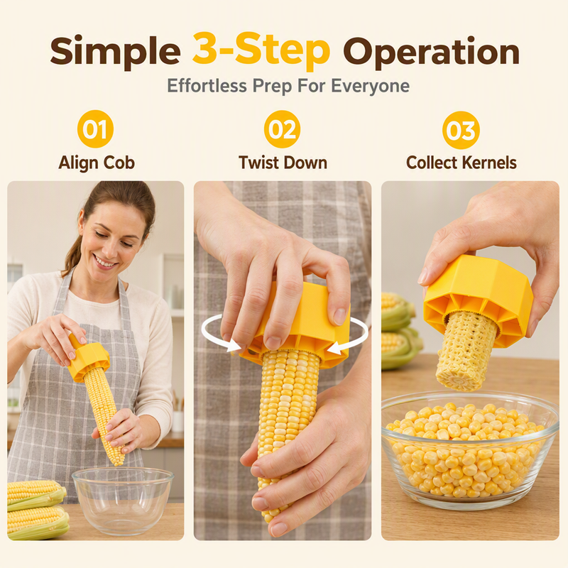 🥳HOT SALE🥳💞50K+ SOLD! Corn Stripper – From £5.99! Stainless blade, non-slip grip & mess-free. Strips corn in seconds – grab yours! ✅