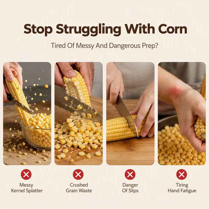 🥳HOT SALE🥳💞50K+ SOLD! Corn Stripper – From £5.99! Stainless blade, non-slip grip & mess-free. Strips corn in seconds – grab yours! ✅