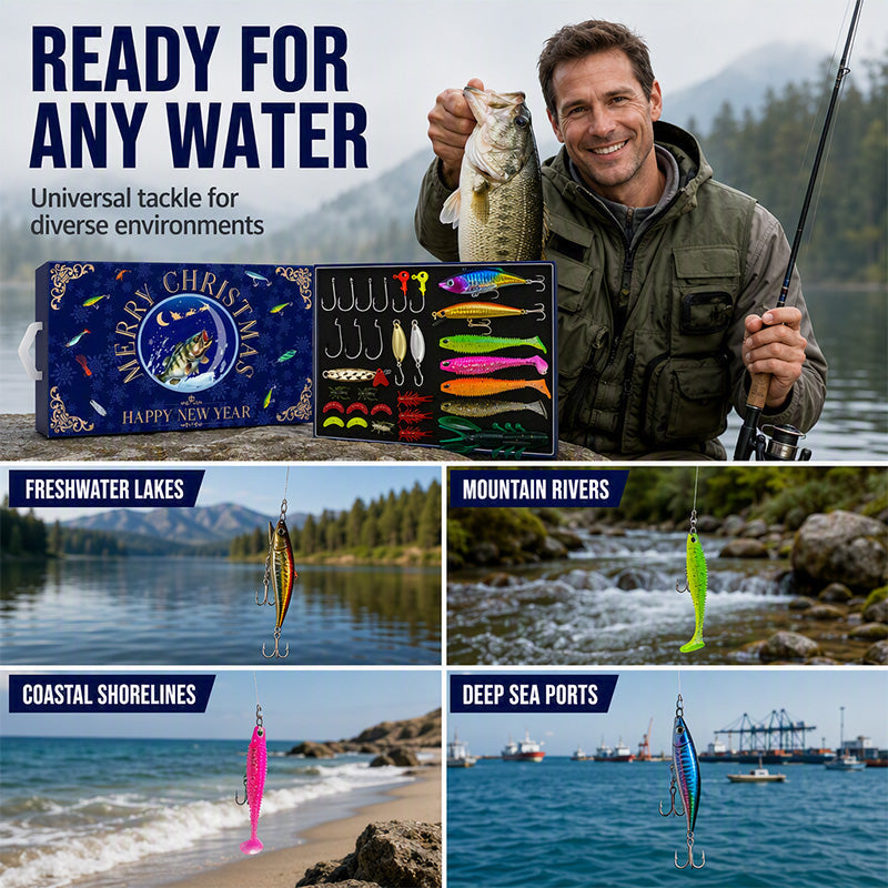 🥳HOT SALE🥳💞50K+ SOLD! Fishing Advent Calendar – From £10.99! 24 lures, lifelike action & festive countdown. Best angler gift – grab yours! ✅