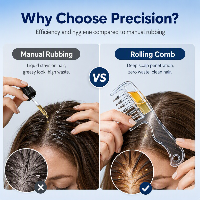 🥳HOT SALE🥳💞10K+ SOLD! Hair Oil Comb – From £6.99! Precision rollers, even dispensing & scalp massage. No waste, no mess – grab yours! ✅