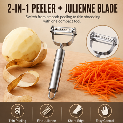 🥳HOT SALE🥳💞50K+ SOLD! Peeler & Slicer – From £3.99! Dual-blade, rust-resistant & ergonomic. Peels & juliennes in seconds – grab yours! ✅
