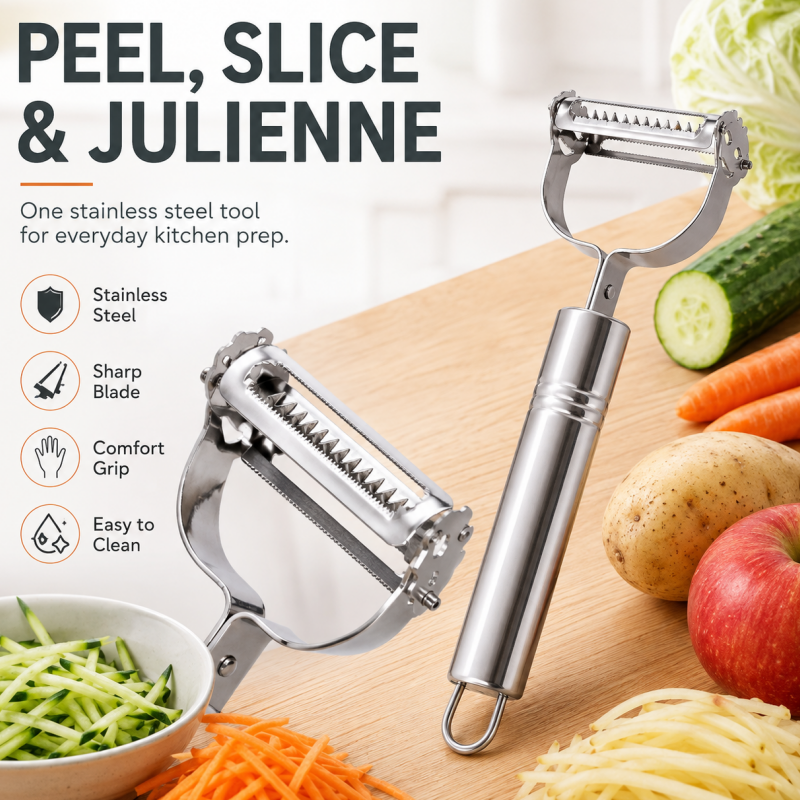 🥳HOT SALE🥳💞50K+ SOLD! Peeler & Slicer – From £3.99! Dual-blade, rust-resistant & ergonomic. Peels & juliennes in seconds – grab yours! ✅
