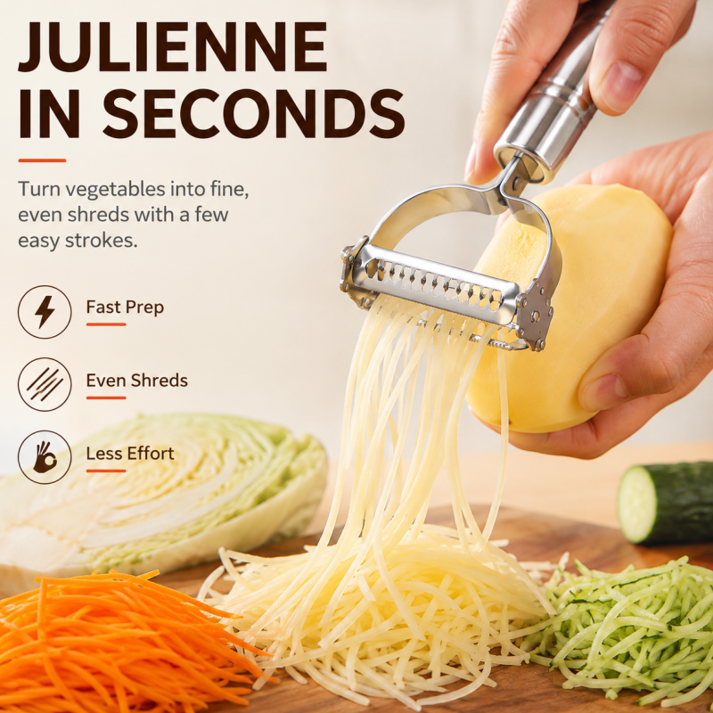 🥳HOT SALE🥳💞50K+ SOLD! Peeler & Slicer – From £3.99! Dual-blade, rust-resistant & ergonomic. Peels & juliennes in seconds – grab yours! ✅
