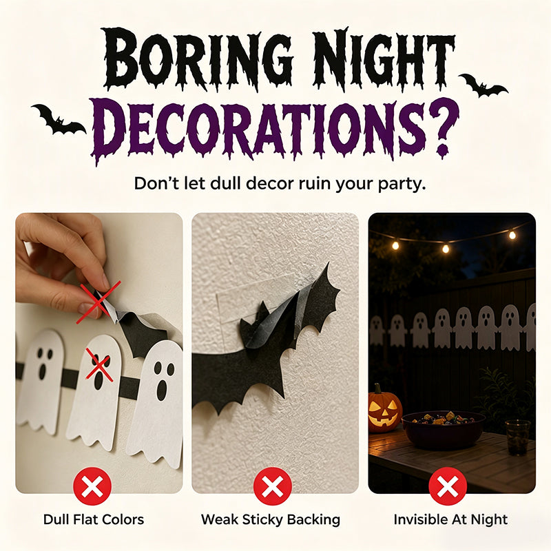 🔥50% OFF 🎃 Halloween Holographic Laser Ghost Border Sticker👻, 5M Waterproof Outdoor Window Halloween Party Decor ✨