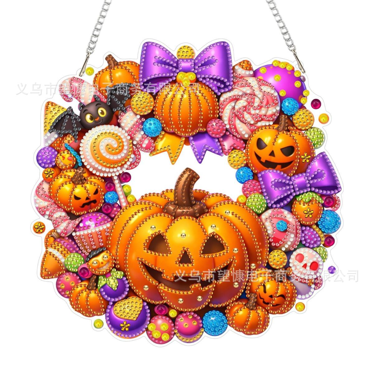 🔥50% OFF 🍂 Autumnal Pumpkin Wreath Diamond Painting Hanging Decor, Complete DIY Kit