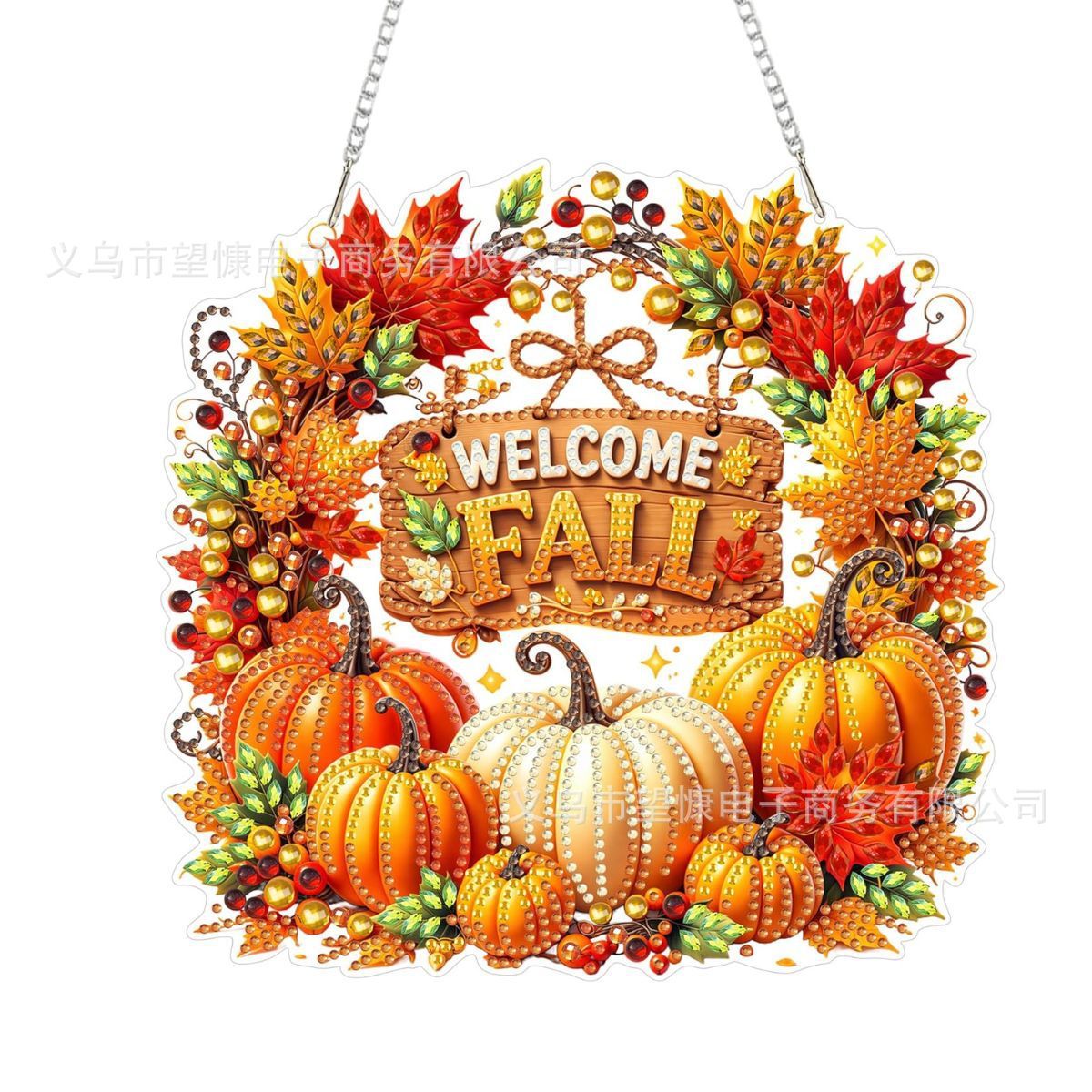 ⏳🔥LIMITED-TIME 50% OFF! ⏰🍂 Autumnal Pumpkin Wreath Diamond Painting Hanging Decor, Complete DIY Kit