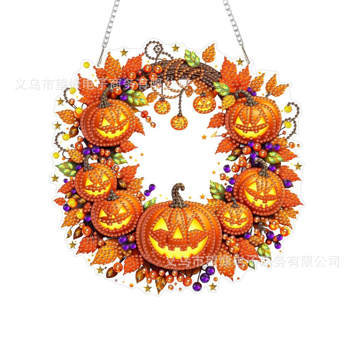 🔥50% OFF 🍂 Autumnal Pumpkin Wreath Diamond Painting Hanging Decor, Complete DIY Kit
