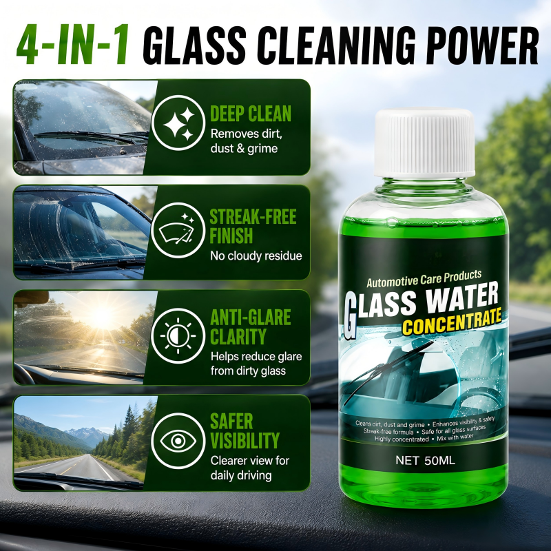 🥳2026 HOT SALE🥳💞50K+ SOLD! 💧✨ 50% OFF! Glass Concentrate – 10ml makes 1L, cuts bugs & grime, streak-free. 1 bottle = 50L. From £6.99 – lowest price online! 🚗💪