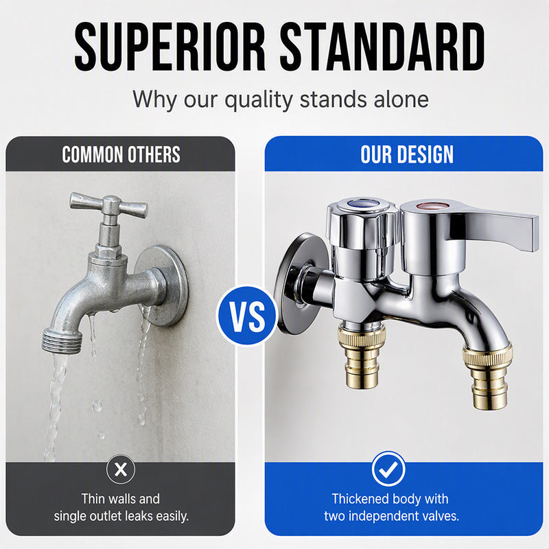 🥳HOT SALE🥳💞50K+ SOLD! Dual-Outlet Faucet – From £6.99! Independent dual control, brass & corrosion-resistant. One faucet, two uses – grab yours! ✅