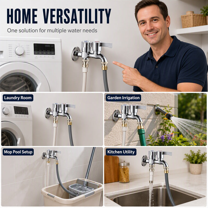 🥳HOT SALE🥳💞50K+ SOLD! Dual-Outlet Faucet – From £6.99! Independent dual control, brass & corrosion-resistant. One faucet, two uses – grab yours! ✅