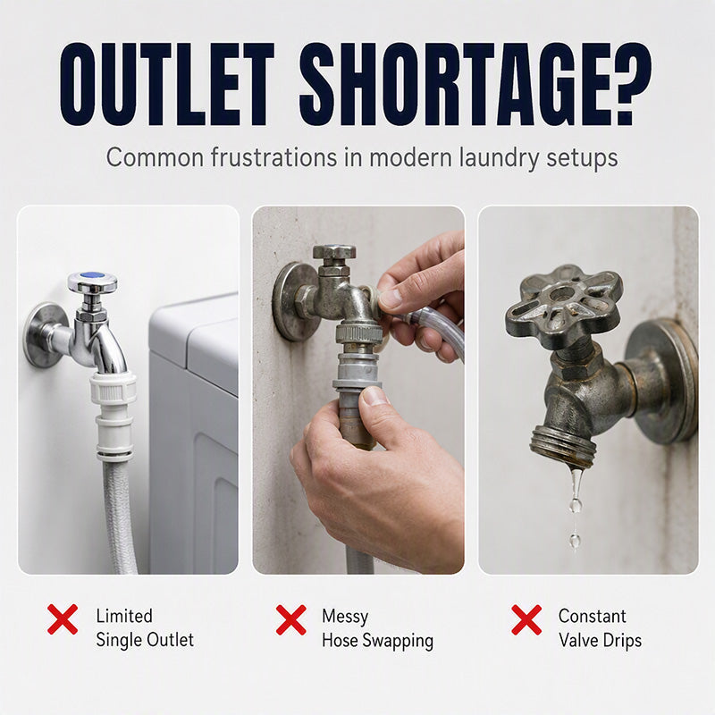 🥳HOT SALE🥳💞50K+ SOLD! Dual-Outlet Faucet – From £6.99! Independent dual control, brass & corrosion-resistant. One faucet, two uses – grab yours! ✅