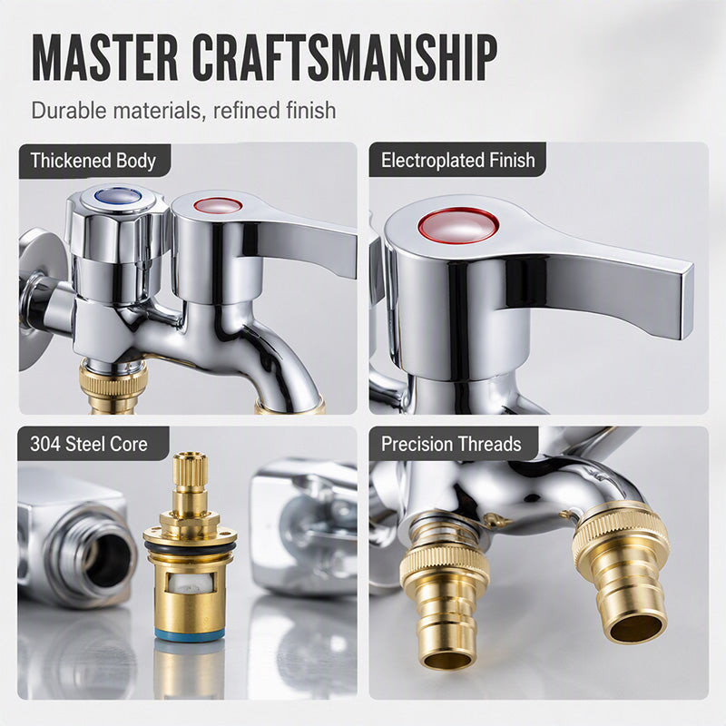 🥳HOT SALE🥳💞50K+ SOLD! Dual-Outlet Faucet – From £6.99! Independent dual control, brass & corrosion-resistant. One faucet, two uses – grab yours! ✅