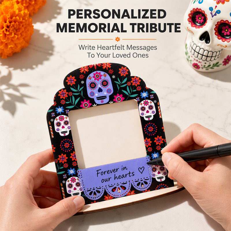 🥳HOT SALE🥳💞99K+ SOLD! Day of the Dead Frame – From £4.99! Sugar skull design, slide-in photo & writable banner. Festive keepsake – grab yours! ✅
