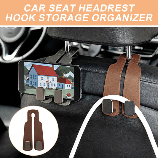 🥳HOT SALE🥳💞10K+ SOLD! Headrest Hook – From £5.99! Dual hooks, phone stand & easy install. Tidy car instantly – grab yours! ✅