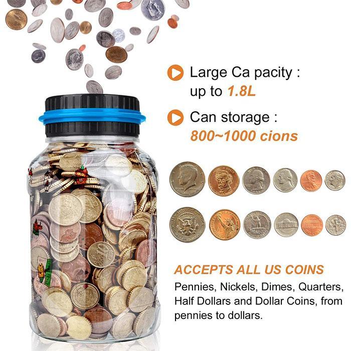 💰 Digital Money Box with Auto Coin Counting – Tracks savings & sets targets – Smart & fun way to watch your savings grow ✨