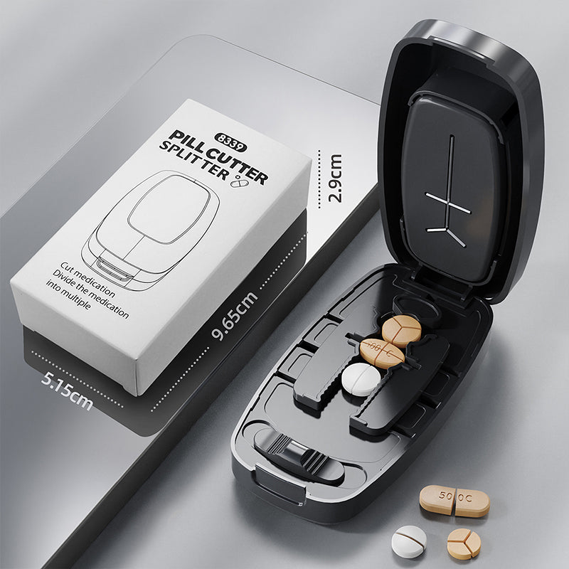 💊 Save 50%! ✂️ Pill Cutter Splitter – Precise cut, travel-ready & safe blade ✨