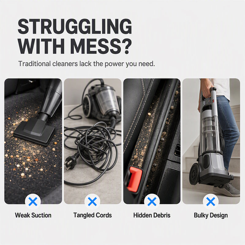 🥳2026 BESTSELLER🥾 Car Vacuum & Blower – 20000Pa Powerful Suction, 2-in-1 Design – 6000mAh Battery, Waterproof – Compact, Fits Glove Compartment! 🛡️💨