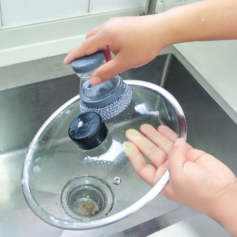 Soap Dispensing Pot Scrubber Brush