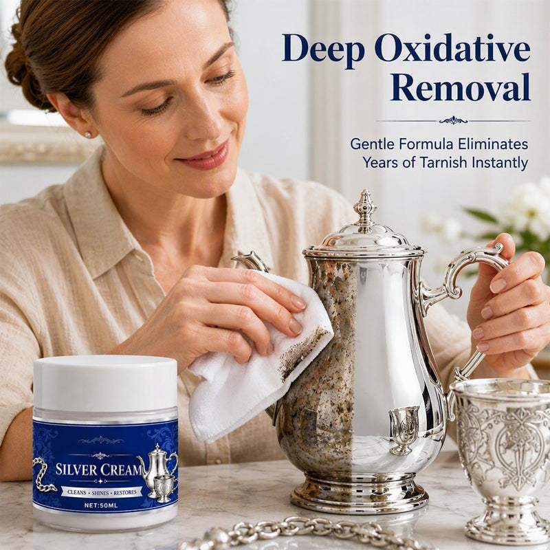 🥳2026 HOT SALE🥳💞50K+ SOLD! ✨🔧 50% OFF! Silver Shine Restoring Cream – Removes heavy tarnish & oxidation, restores mirror-like brilliance. Forms protective shield – keeps silver gleaming for weeks! 💎🛡️