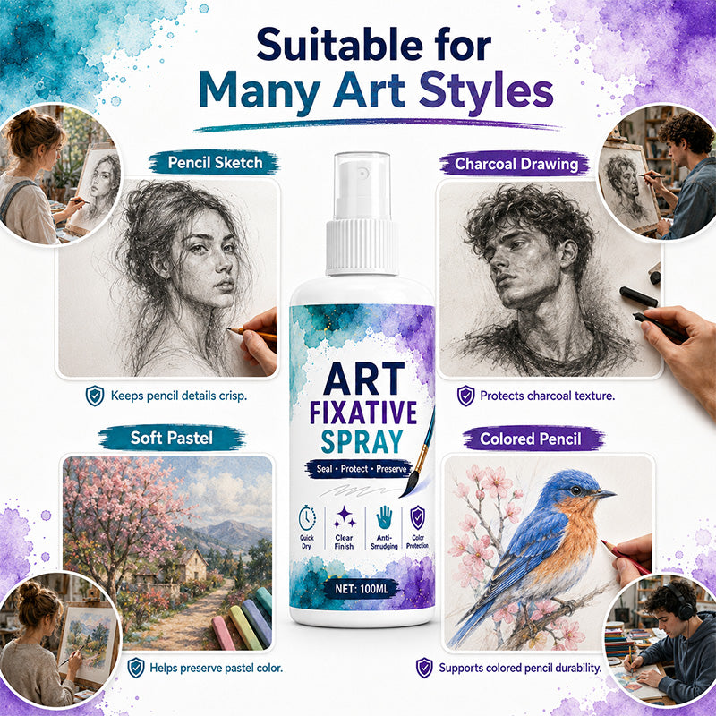 🔥New Hot Selling❤️‍🔥Quick-Dry Smudge-Proof Art Fixative Spray