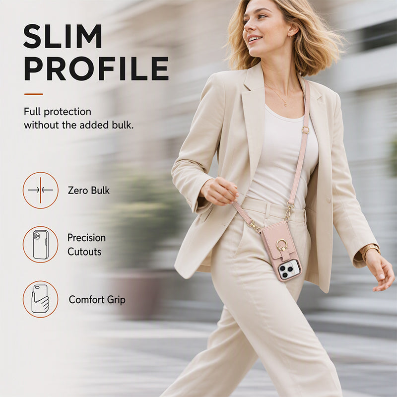 🎉 2026 Sale — Over 37,200 Sold!📱Magnetic PU Leather Wallet Case with Ring Stand & Crossbody Strap ✨