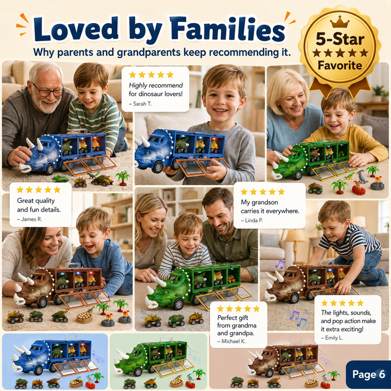 🦖⏰ LIMITED-TIME 50% OFF – Dinosaur Musical Transporter | Transport Dinosaurs, Play, & Discover Music