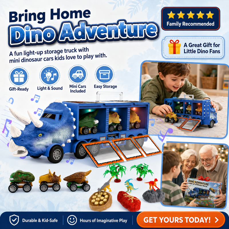 🦖⏰ LIMITED-TIME 50% OFF – Dinosaur Musical Transporter | Transport Dinosaurs, Play, & Discover Music