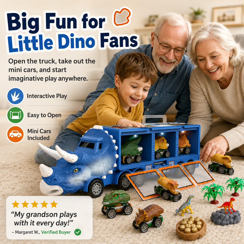 🦖⏰ LIMITED-TIME 50% OFF – Dinosaur Musical Transporter | Transport Dinosaurs, Play, & Discover Music