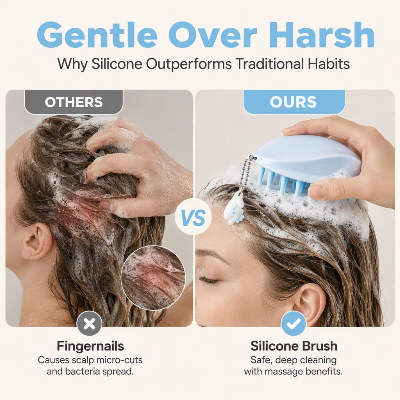 Silicone Scalp Massage Shampoo Brush