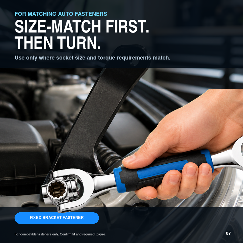 8-in-1 Dual Rotating Head Multi-Socket Wrench 8-19mm
