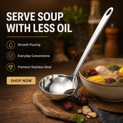 🥳HOT SALE🥳💞10K+ SOLD! Oil Separator Spoon – From £6.99! Filters fat, stainless steel & heat-resistant. Healthier meals – grab yours! ✅